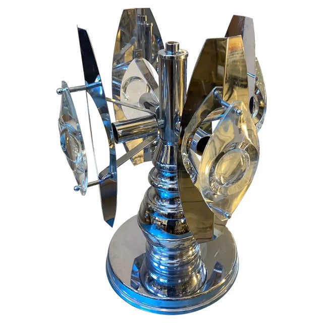 1970s Space Age Italian Chromed Steel Italian Table Lamp by Oscar Torlasco For Sale - Image 11 of 11
