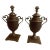 Pair of Vintage Bronze Mantel Urns or Vases With Lids For Sale