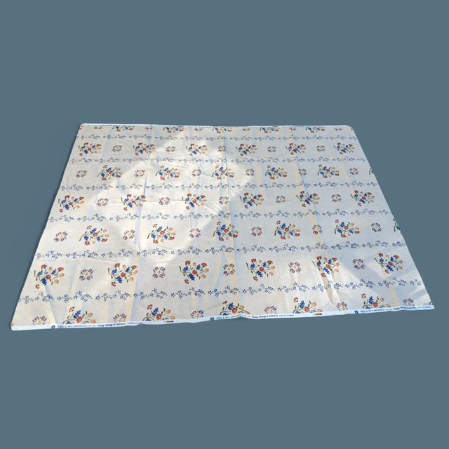 Vintage English Cottage Block Print Style Schumacher Fabric 1.8 Yards For Sale - Image 10 of 15