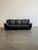 Black Vintage Italian Black Leather Sofa - Mid Century Modern Style 1980s For Sale - Image 8 of 12