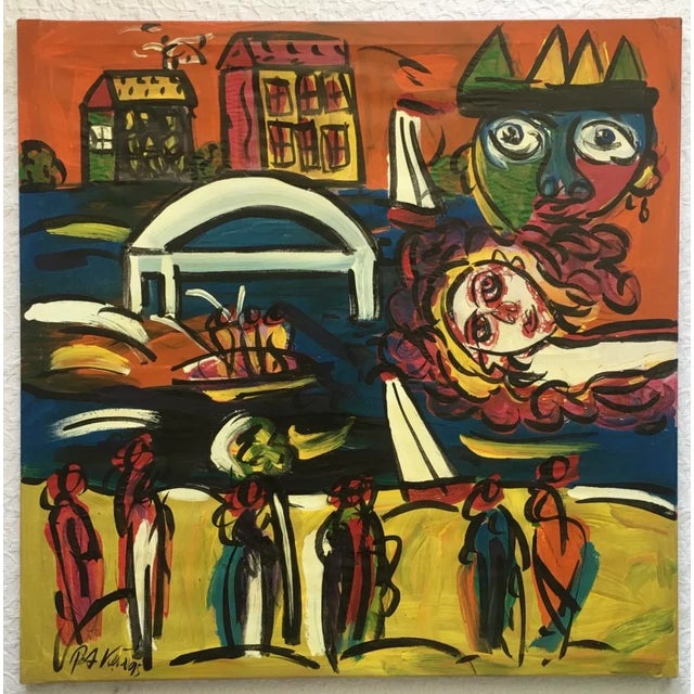 Textile Large Abstract Painting, Peter Keil, 1995 For Sale - Image 7 of 7