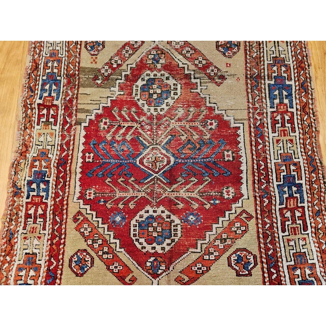 19th Century Handwoven Anatolian Village Area Rug, Wool, Vegetable Dyed' 4' x 5' For Sale - Image 14 of 18