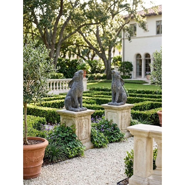2000 - 2009 A Pair of Vintage Cast Iron "Moon Gazing" Hares For Sale - Image 5 of 8