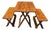 Vintage Boho Folding Bamboo Picnic Table & Benches For Sale