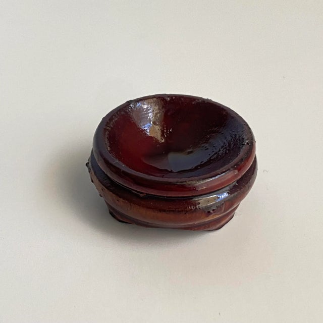 Paint Vintage Petite Cloisonné Egg With Stand Floral Gold Enamel Chinoiserie For Sale - Image 7 of 9