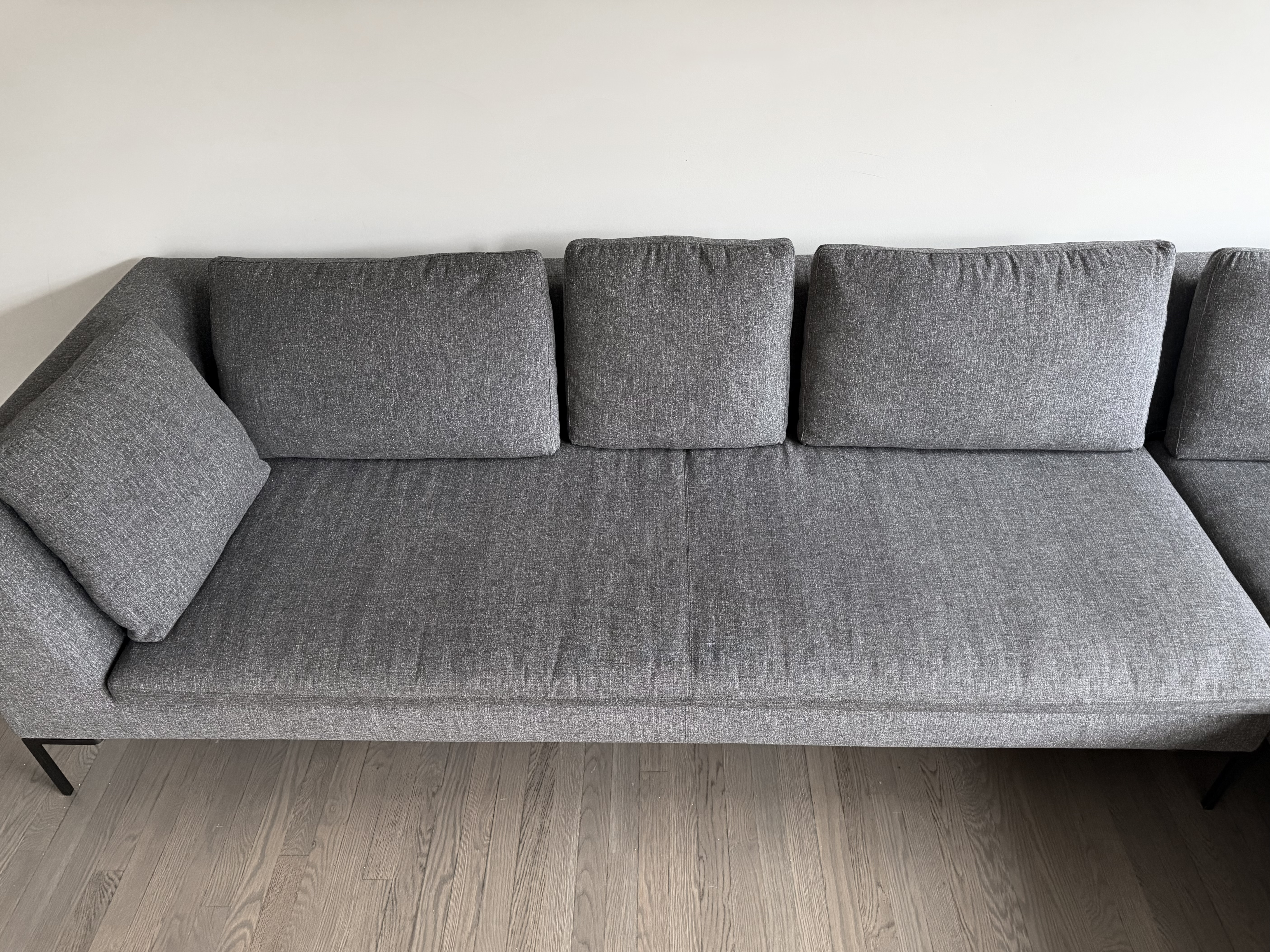 B&b Italia Charles Dark Gray Two-Piece Sectional Sofa by Antonio