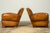 1920s French Art Deco Scalloped Back Cognac Leather Club Chairs – A Pair For Sale - Image 9 of 18