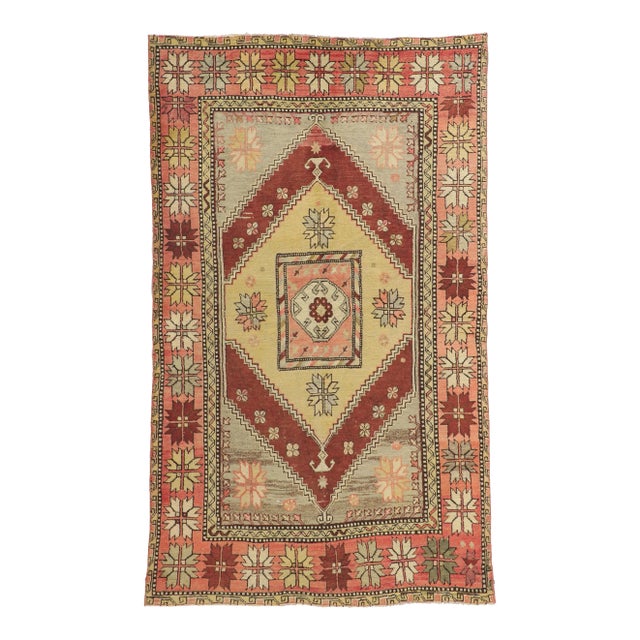 Mid 20th Century Vintage Turkish Oushak Rug - 04'08 X 07'10 For Sale