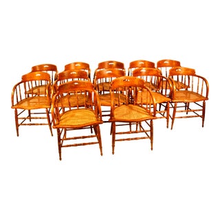 Early 20th Century Barrel Back Fire House Chairs - Set of 12 For Sale