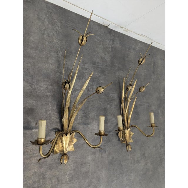 Wall Sconces in the style of Bagues, 1970s, Set of 2, in Very Good conditions. Designed 1970 to 1979 European Plug (up to...