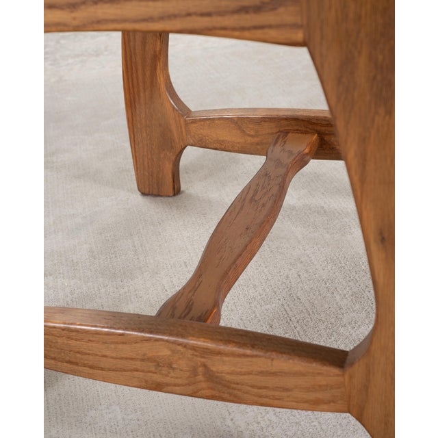 Set of Six French Brutalist Razor Blade Oak Rush Dining Chairs For Sale - Image 12 of 18