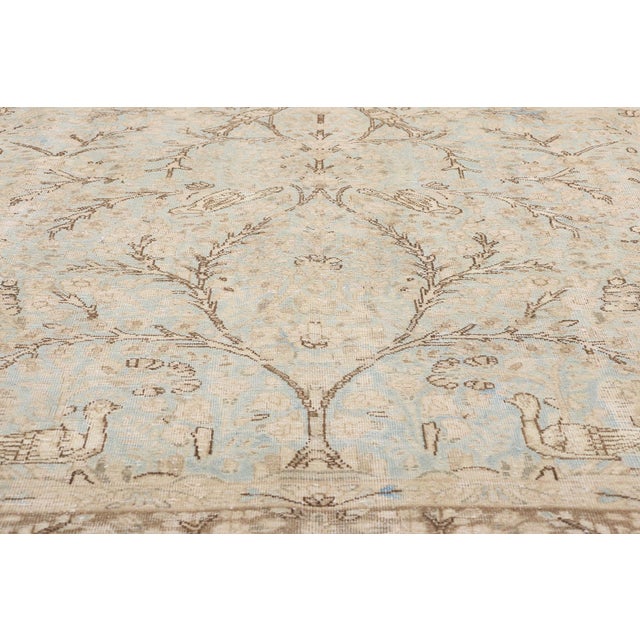 Early 20th Century Distressed Antique Persian Tabriz Rug - 06'03 X 09'07 For Sale - Image 5 of 9