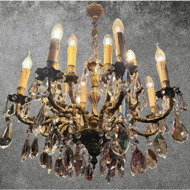 Antique French Louis XV Crystal Chandelier, 1890s For Sale - Image 16 of 16