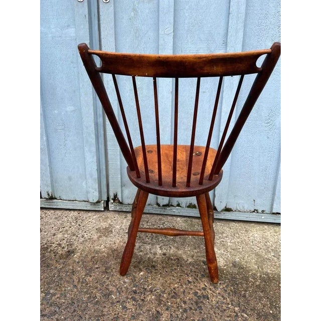 Farmhouse Pair Antique Yellow Pine Side Chairs, 19th Century For Sale - Image 3 of 11