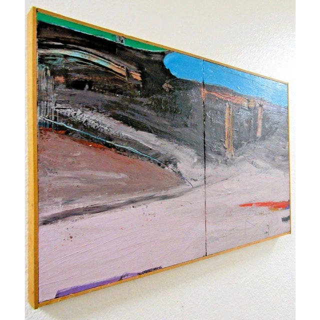 Darryl Edwards Excavation Site 1990 Abstract Expressionist Diptych Oil Painting For Sale - Image 4 of 10
