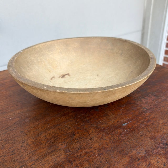 Antique Munising Turned Maple Wood Bowl, Circa 1930s For Sale - Image 11 of 12