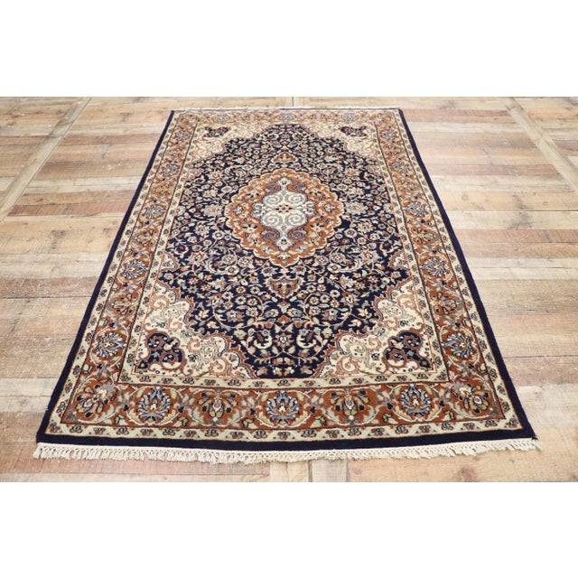 Textile Vintage Indian Rug - 04'03 X 06'05 For Sale - Image 7 of 9