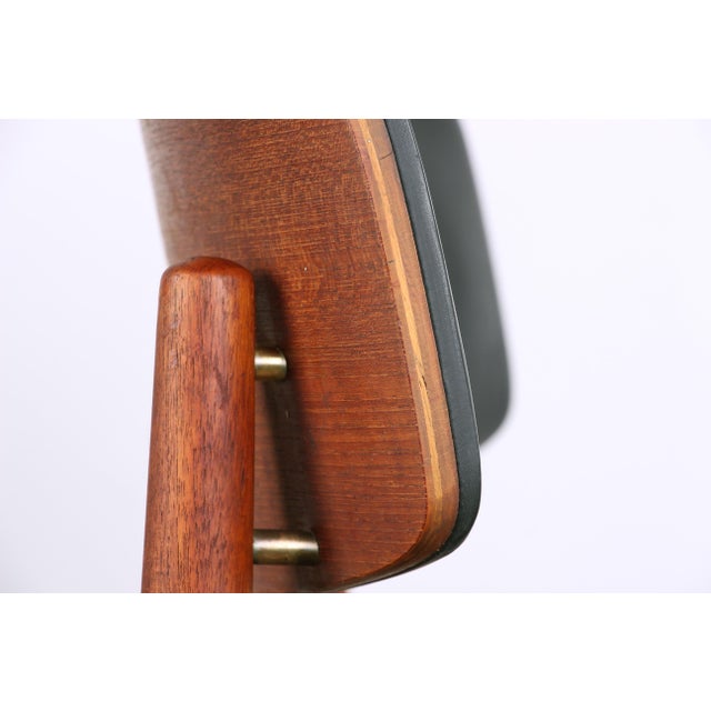 Danish Chairs in Teak, Black Skai and Brass by Sven Chrobat for Sax, 1960, Set of 4 For Sale - Image 13 of 18