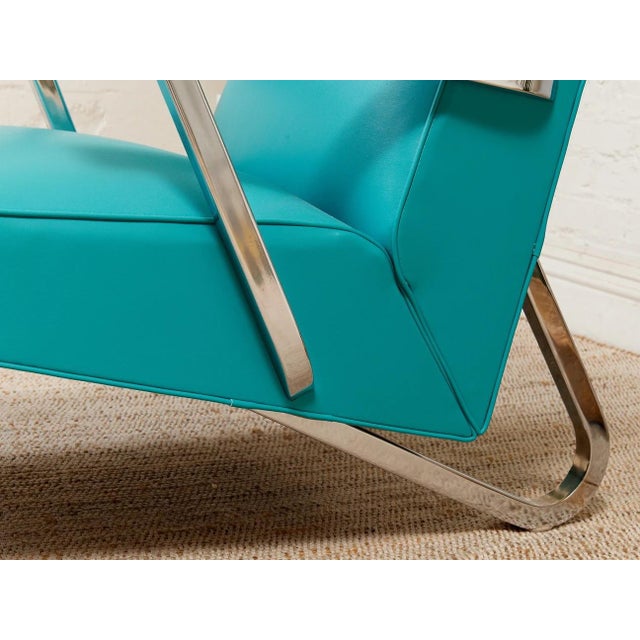Turquoise 1960’s Turquoise Lounge Chair For Sale - Image 8 of 11