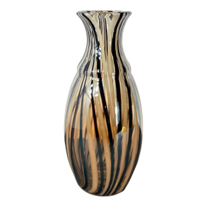 Hand Blown Art Glass Fenicio Swirl Floor Vase