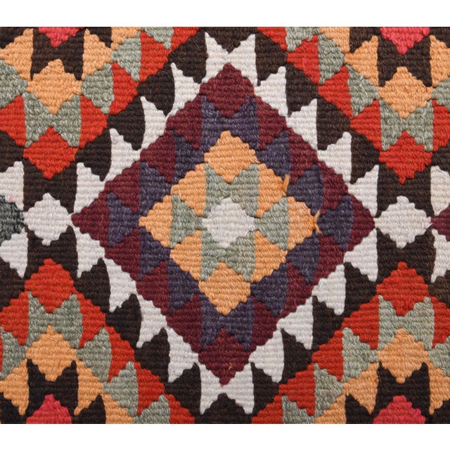 Red 1970s Vintage Turkish Hand-Knotted Wool Cotton Red Runner Rug For Sale - Image 8 of 10