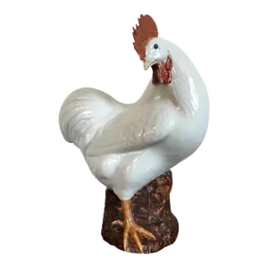 18th Century Chinese Export Porcelain Model of a Rooster, Cockerel or Chicken