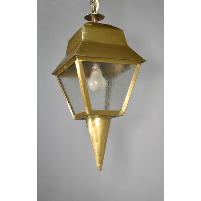 Gold Antique French Exterior Bronze Lantern, 1890s For Sale - Image 8 of 16