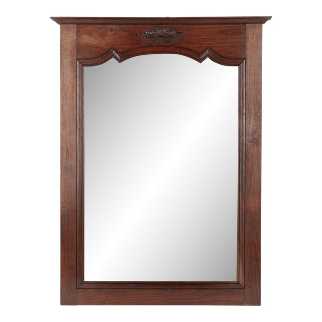 French Country Oak Trumeau Mirror 28.75"w X 41"h For Sale