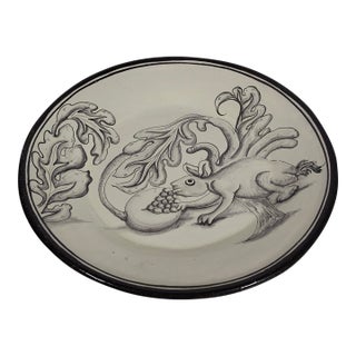 Manolo Contreras Mexican Folk Art Plate With Rabbit – 20” For Sale