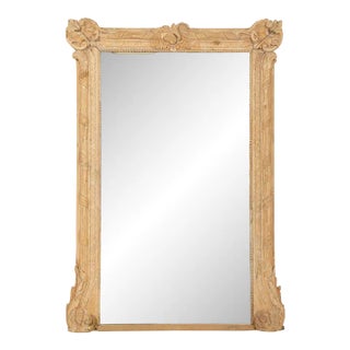 Monumental Size Louis XV Style Carved Stripped Pine Mirror For Sale