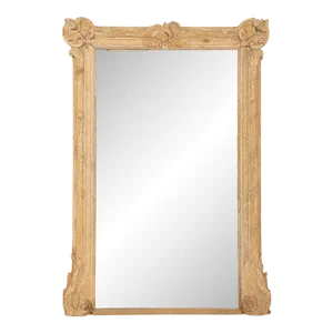 Monumental Size Louis XV Style Carved Stripped Pine Mirror