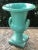 Italian Ceramic Pedestal Urn With Handles in Green For Sale - Image 9 of 10
