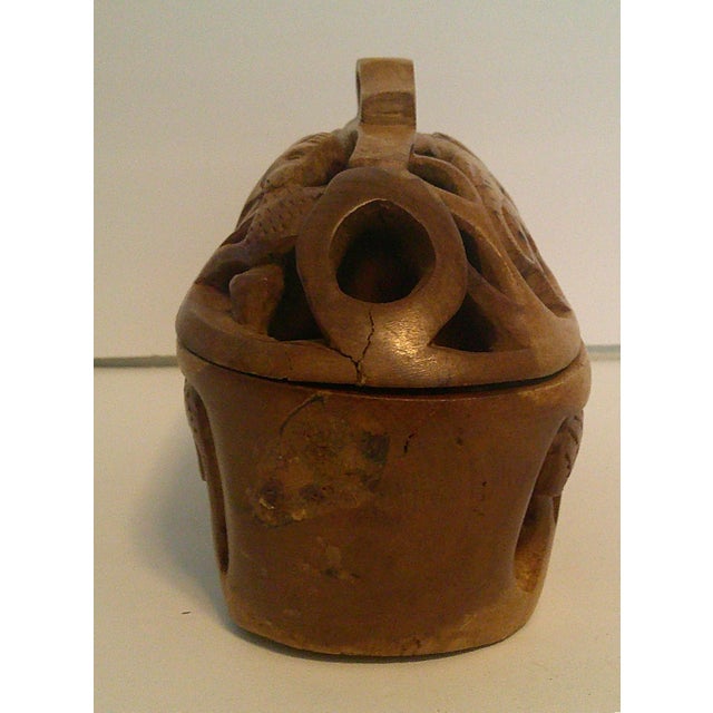 Vintage Carved Wood Box With Lid Hand Carved African Safari Animals as Is / Read For Sale - Image 9 of 12