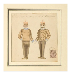 Musicians - Original Watercolor on Paper - 19th Century 19th century