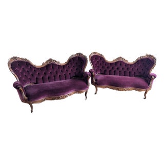Late 19th Century Victorian Rococo Revival Sofas For Sale