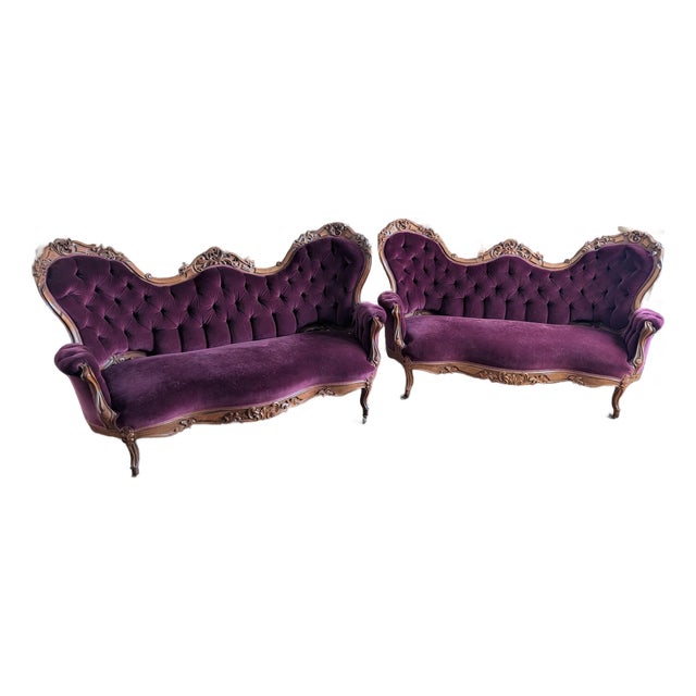 Late 19th Century Victorian Rococo Revival Sofas For Sale