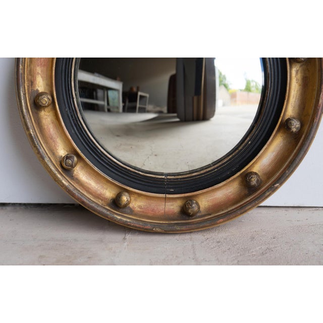 Antique Regency Gilt Convex Wall Mirror, Early 19Th Century For Sale - Image 6 of 9