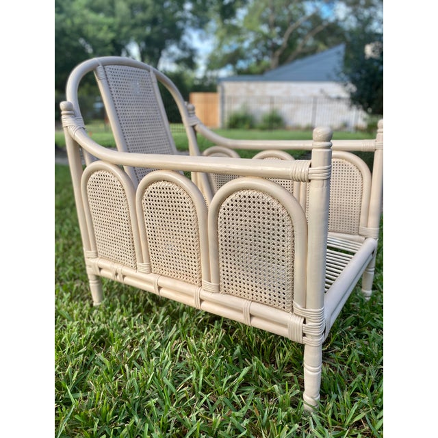 Vintage Mid Century Bamboo Rattan & Cane Patio Furniture, 4 Pieces