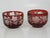 This product is a set of four ruby flashed Bohemian glass bowls with engraved copper wheel grape leaf design. The antique...