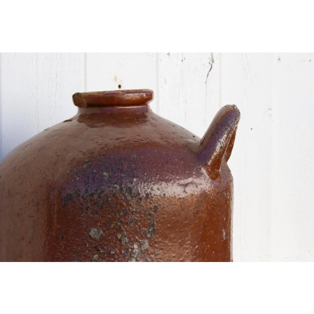Large Glazed Terracotta Spanish Jug For Sale - Image 4 of 7