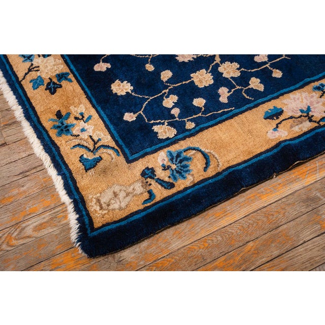 Art Deco 1920s Small Navy Scene Pictorial Vase Antique Chinese Peking Knotted Wool Rug For Sale - Image 3 of 8