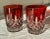 Hollywood Regency 1980s Waterford Lismore Ruby Red Double Old Fashioned Crystal Glasses - A Pair For Sale - Image 3 of 12