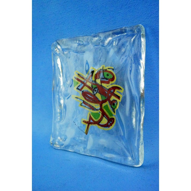 20th Century Art Glass Plaque with High-Fired Geometric Decoration by Umberto Mastroianni, 1980s For Sale - Image 4 of 16