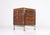 Small chest of drawers in muntin and chromed steel structure, designed by jules wabbes for mobilier universel, circa 1960....