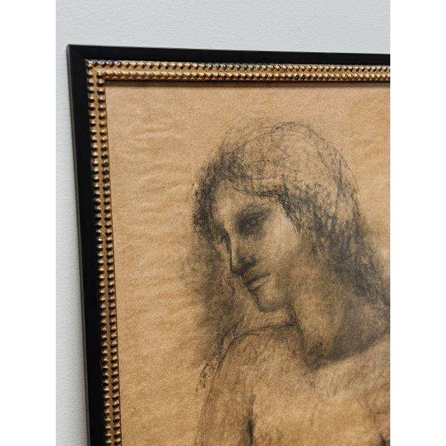 Antique Original Charcoal Sketch, Nude Figure II For Sale - Image 4 of 4