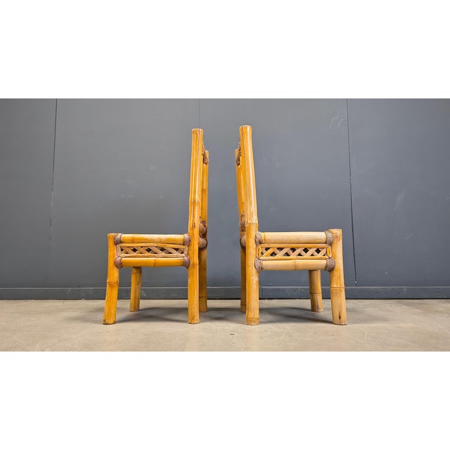 Boho Chic Boho Chic Chunky Bamboo Dining Chairs, 1960, Set of 5 For Sale - Image 3 of 16