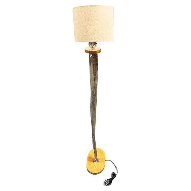 1990s Postmodern Brushed Steel Female Leg Marilyn Monroe Floor Lamp W/ Shade For Sale - Image 4 of 7