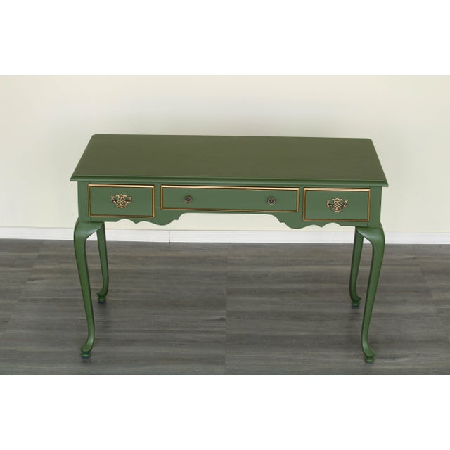 Vintage Queen Anne Style Olive Green Writing Desk Chairish