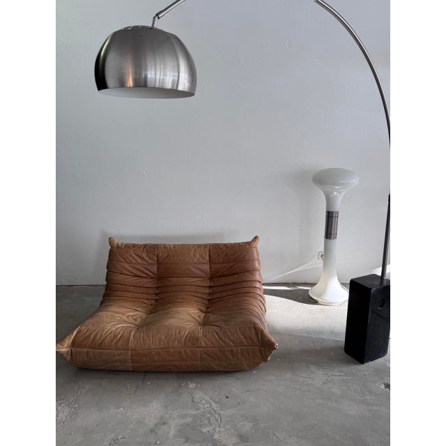 Brown Cognac Togo Leather Set by Michel Ducaroy for Ligne Roset, 2010s, Set of 3 For Sale - Image 8 of 18