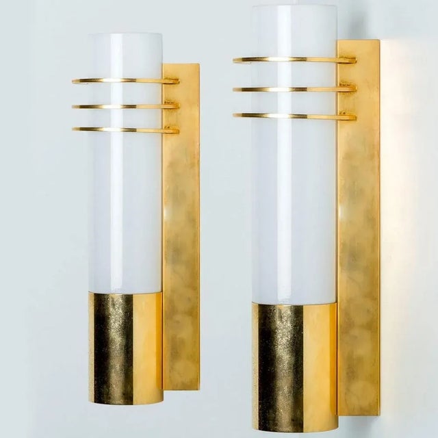 Opaline Glass Wall Lights from Glashütte Limburg, 1960, Set of 2 For Sale - Image 11 of 12